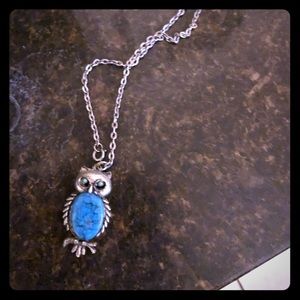 Turquoise owl necklace